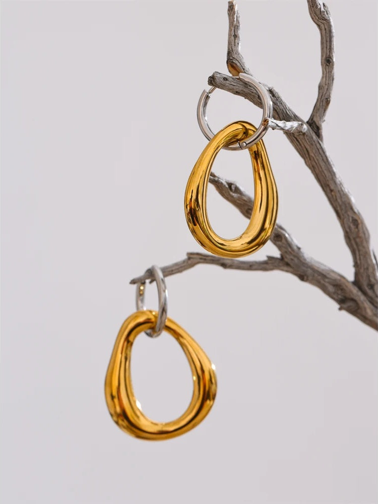 Statement metal drop earrings - product image