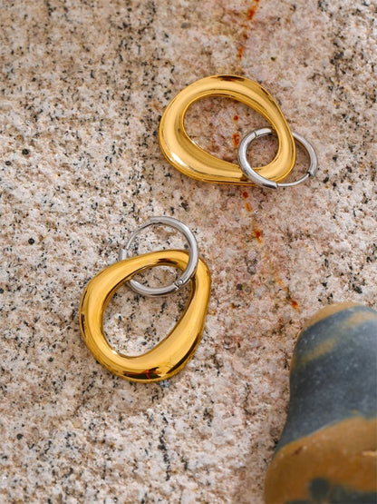 Statement metal drop earrings - product image