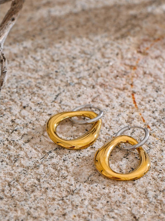 Statement metal drop earrings - product image