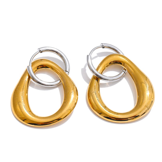 Statement metal drop earrings - product image