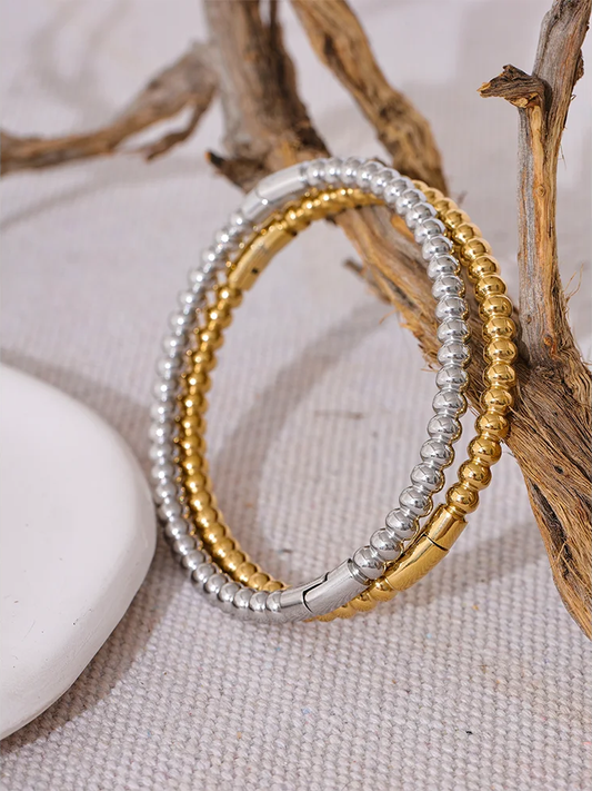 Statement minimalist charm bangle bracelet - product image