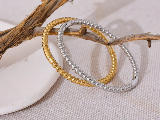 Statement minimalist charm bangle bracelet - product image