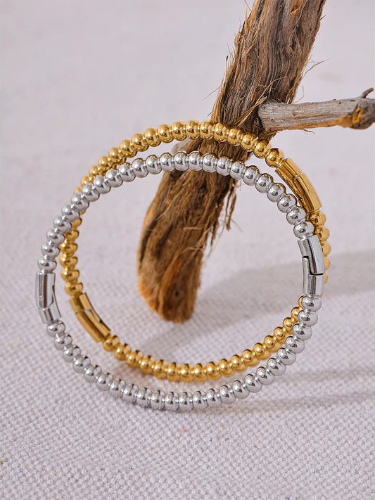 Statement minimalist charm bangle bracelet - product image