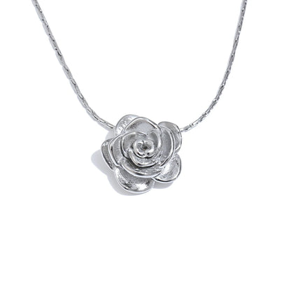 Stereoscopic flower plant pendant necklace - product image