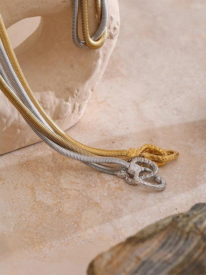 Stylish unique stainless steel heart love pendant necklace - product image