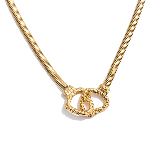 Stylish unique stainless steel heart love pendant necklace - product image