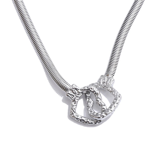 Stylish unique stainless steel heart love pendant necklace - product image