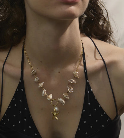 Summer shell handmade chain starfish pendant necklace - product image