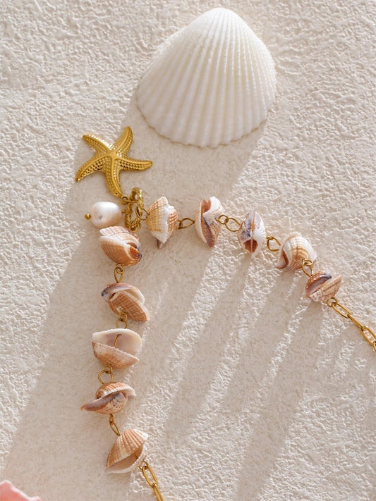 Summer shell handmade chain starfish pendant necklace - product image