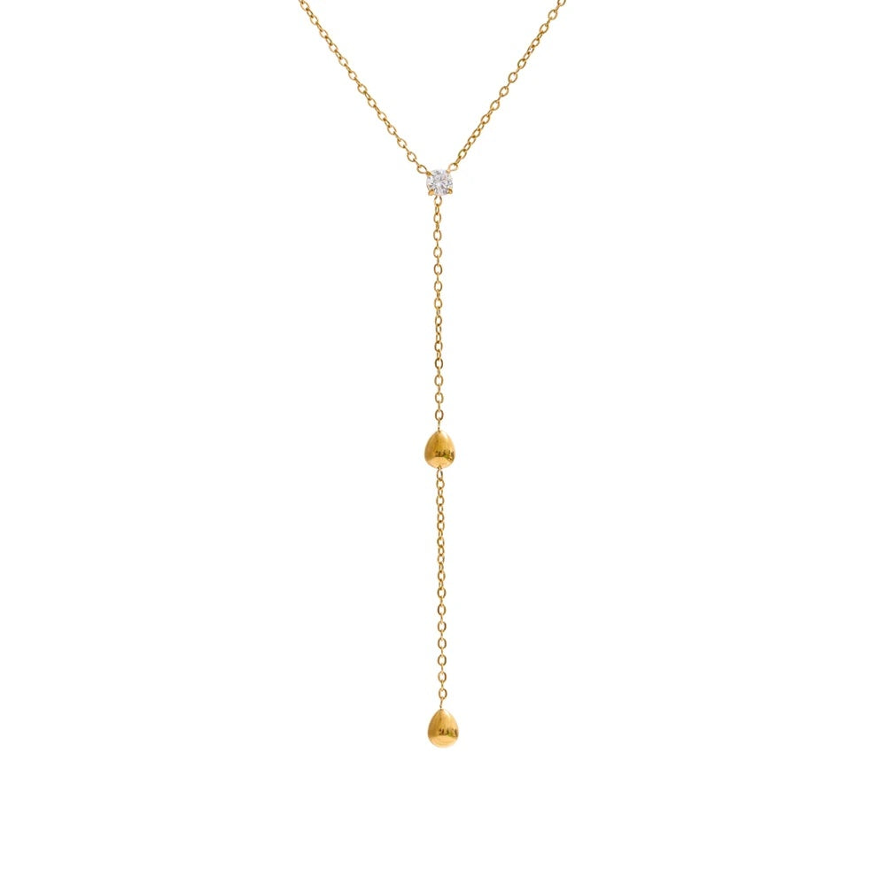 Summer stainless steel heart love y chain necklace - product image