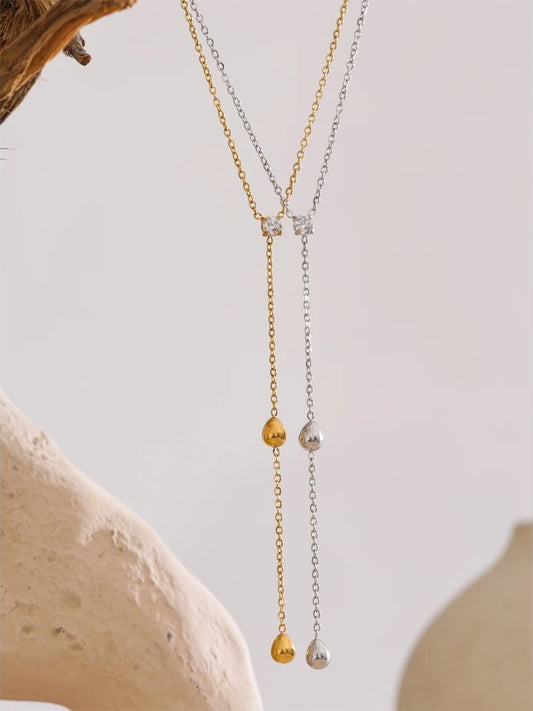 Summer stainless steel heart love y chain necklace - product image