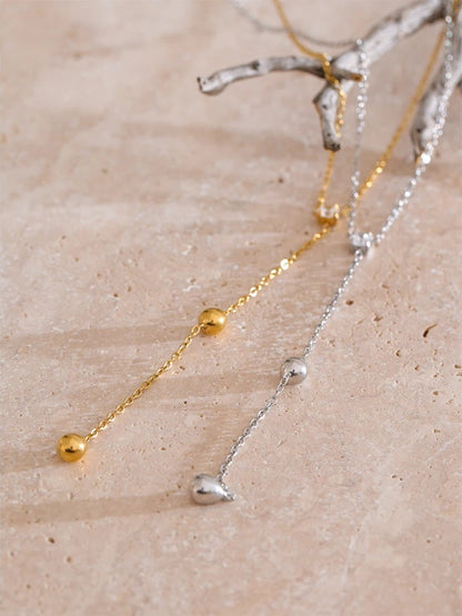 Summer stainless steel heart love y chain necklace - product image