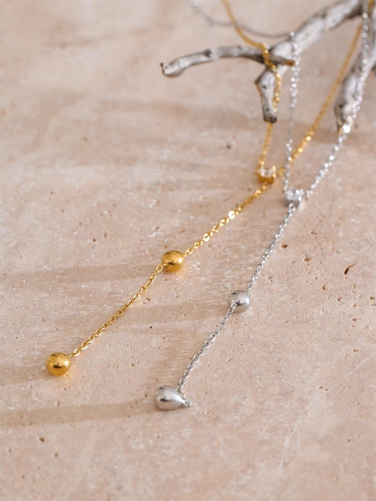 Summer stainless steel heart love y chain necklace - product image