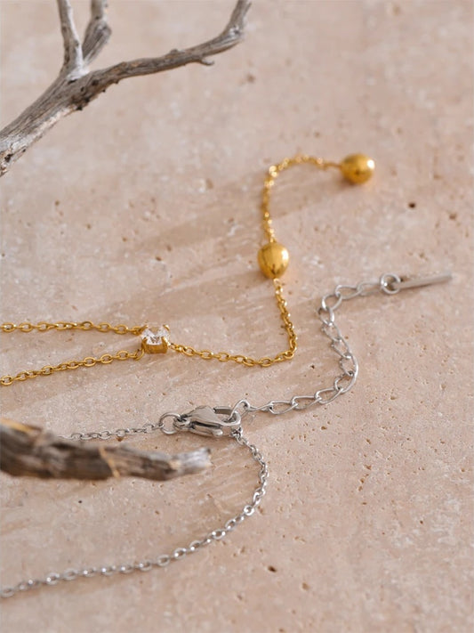 Summer stainless steel heart love y chain necklace - product image
