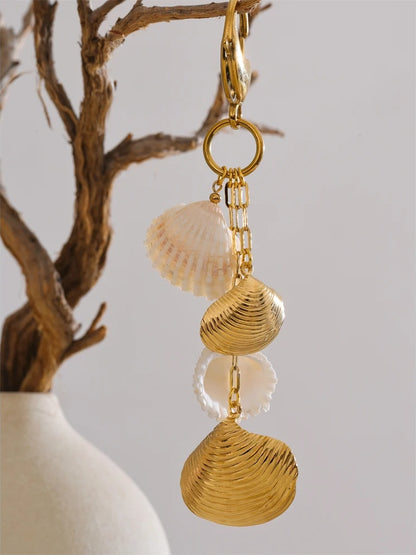 Summer stainless steel metal shell drop keychain - product image
