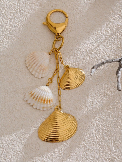 Summer stainless steel metal shell drop keychain - product image