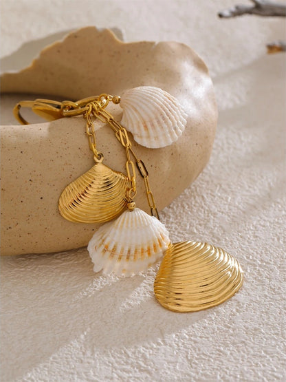 Summer stainless steel metal shell drop keychain - product image