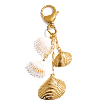 Summer stainless steel metal shell drop keychain - product image