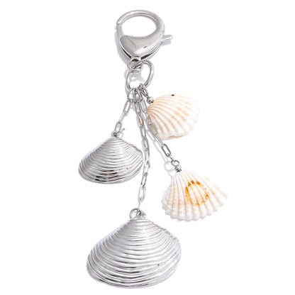 Summer stainless steel metal shell drop keychain - product image