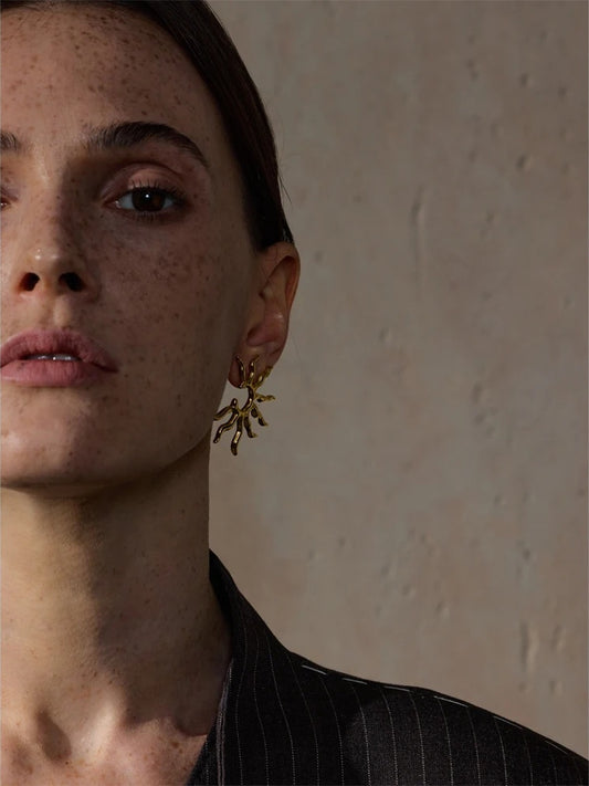 Sun abstract statement stud earrings - product image