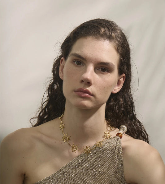 Sun chain necklace bracelet jewelry set - product image