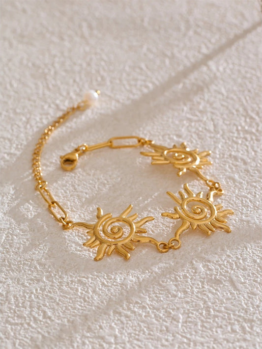 Sun chain necklace bracelet jewelry set - product image
