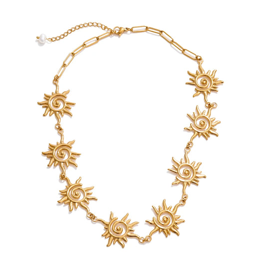 Sun chain necklace bracelet jewelry set - product image