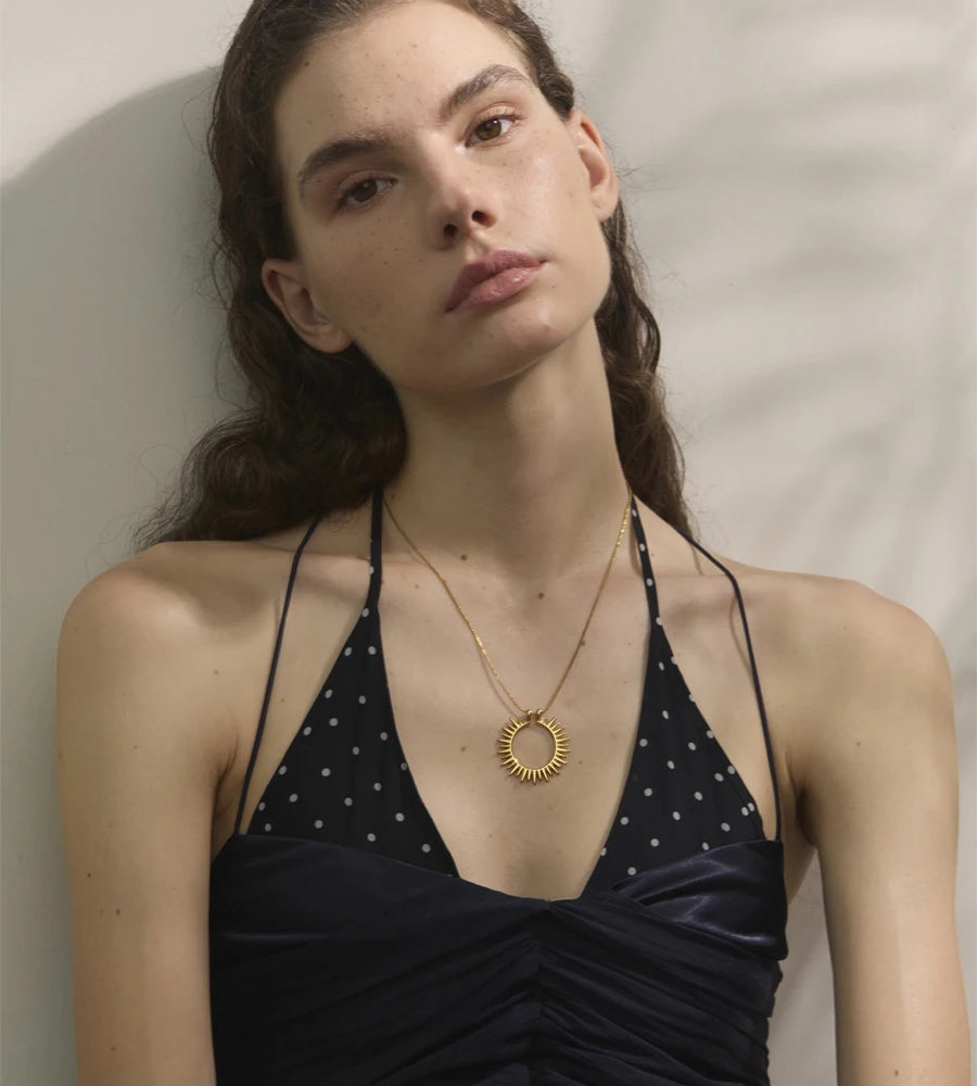 Sun charm minimalist pendant necklace - product image