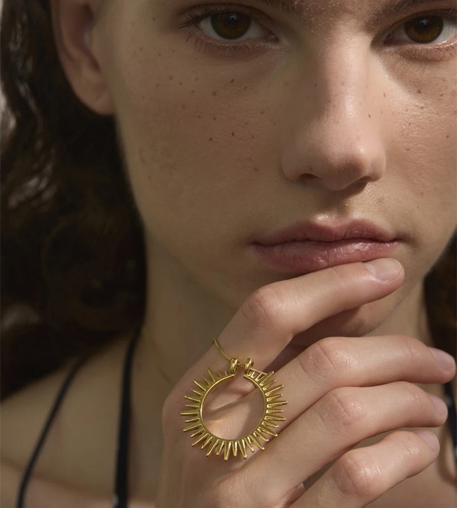 Sun charm minimalist pendant necklace - product image
