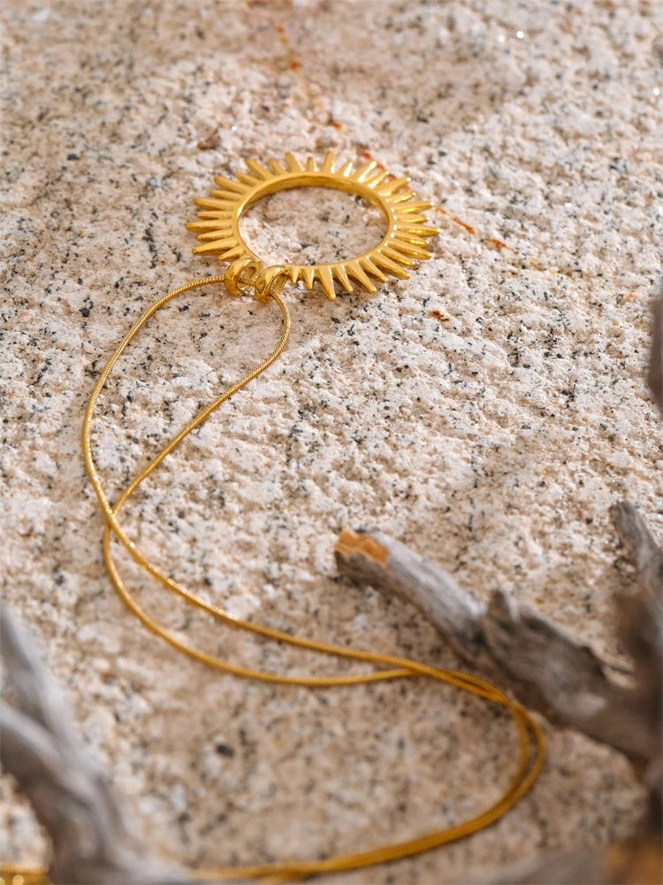 Sun charm minimalist pendant necklace - product image