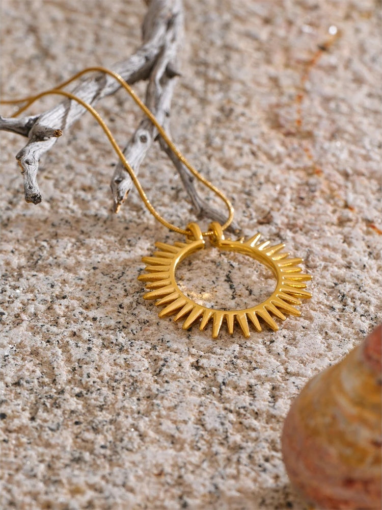 Sun charm minimalist pendant necklace - product image