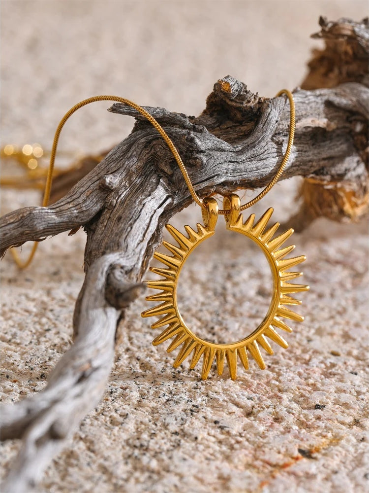 Sun charm minimalist pendant necklace - product image