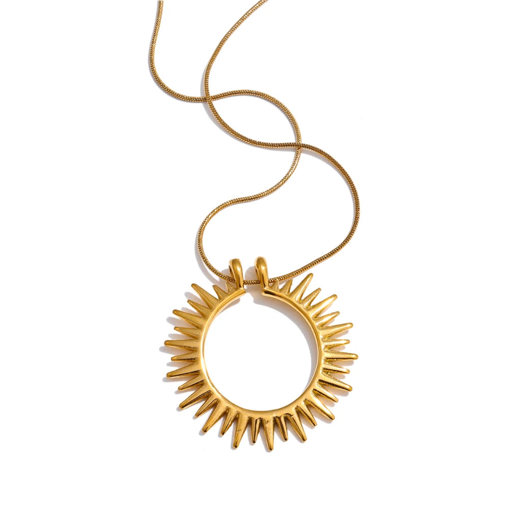 Sun charm minimalist pendant necklace - product image