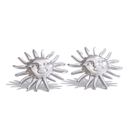 Sun face contemporary pendant waterproof necklace - product image