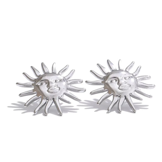 Sun face contemporary pendant waterproof necklace - product image