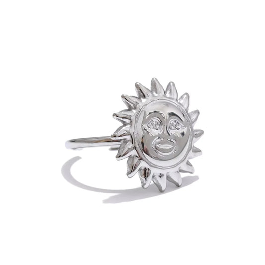 Sun face contemporary pendant waterproof necklace - product image