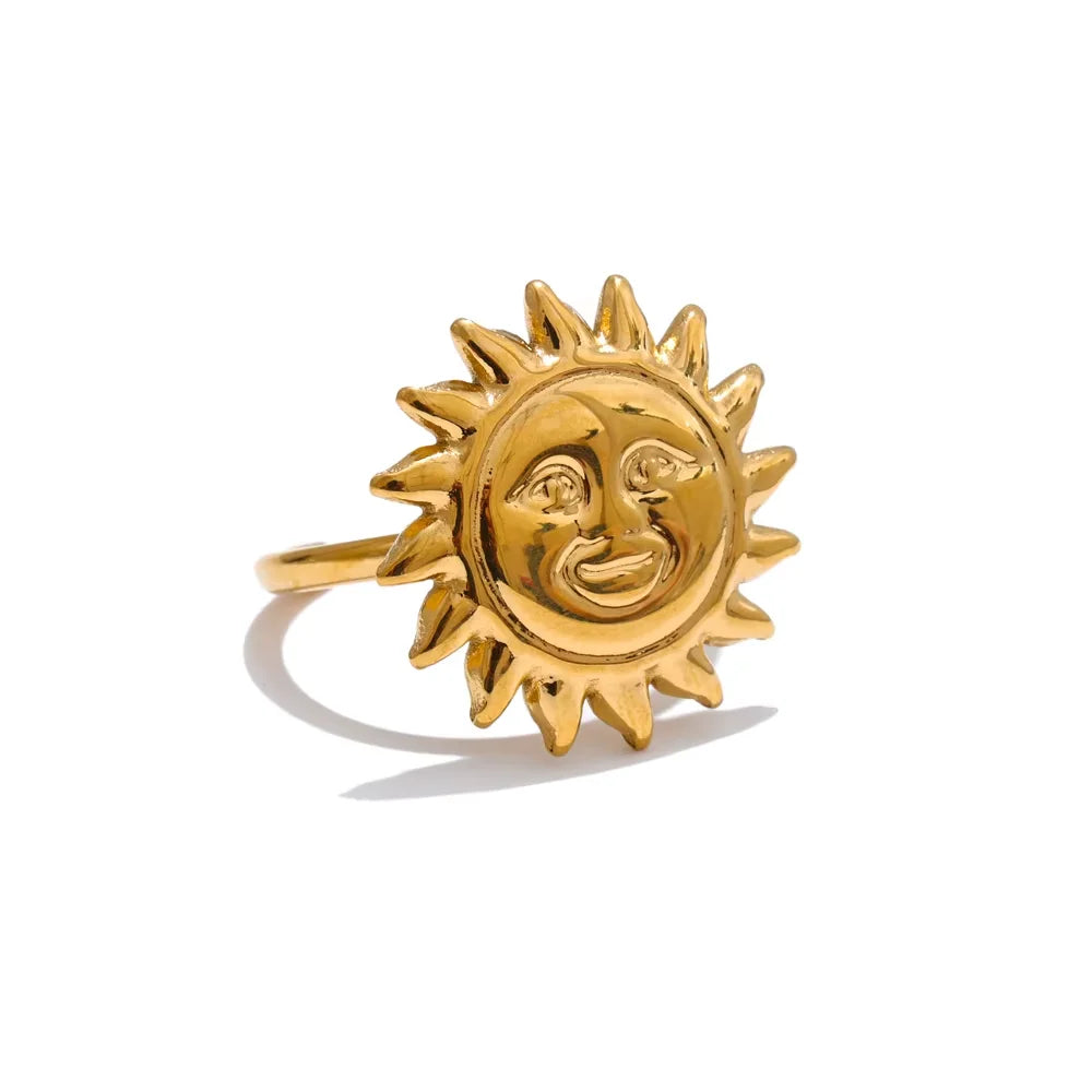 Sun face contemporary pendant waterproof necklace - product image