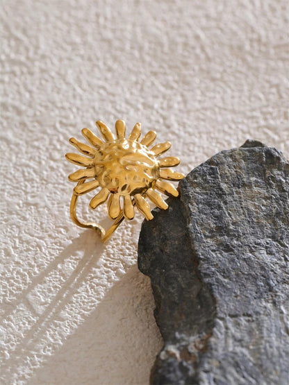 Sun flower open adjustable fashion ring - product image