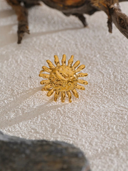 Sun flower open adjustable fashion ring - product image