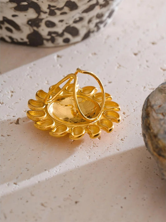 Sun flowers open adjustable fashion ring - product image