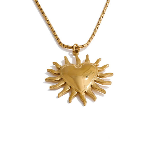 Sun heart pendant necklace for women - product image
