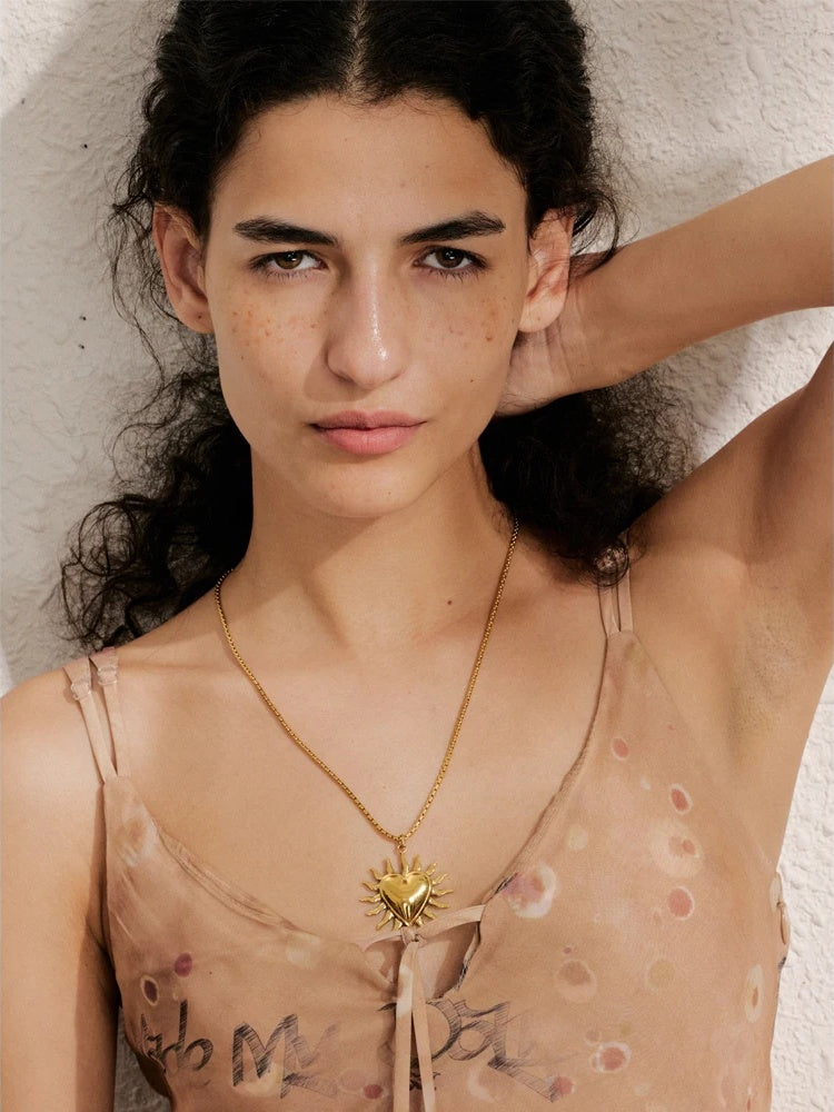 Sun heart pendant necklace for women - product image