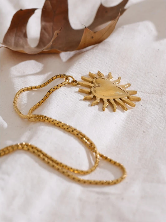 Sun heart pendant necklace for women - product image