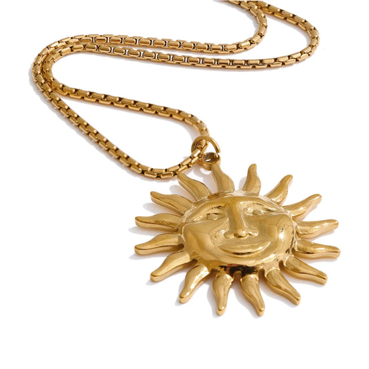Sun heart pendant necklace for women - product image