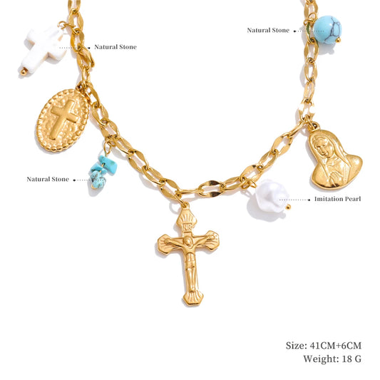 Sun ocean charm handmade pendant necklace - product image