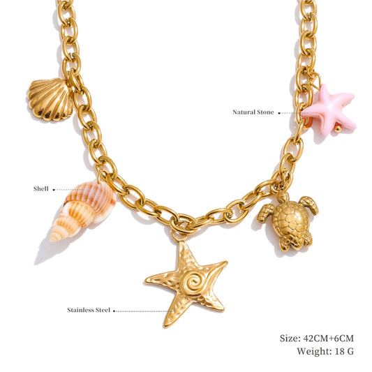 Sun ocean charm handmade pendant necklace - product image