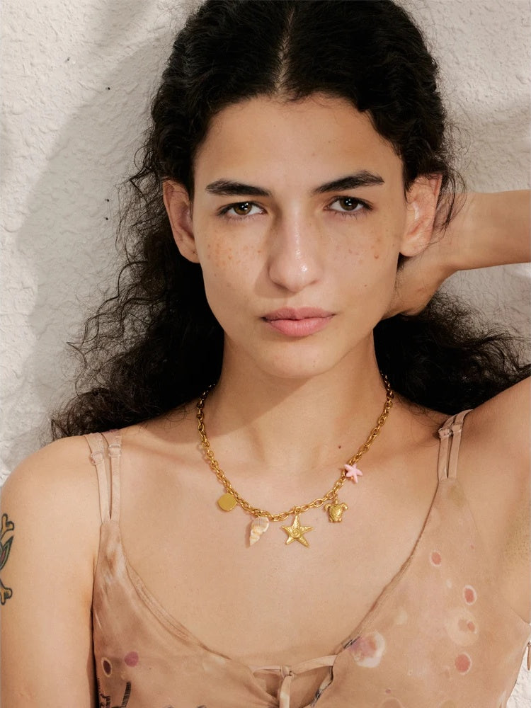 Sun ocean charm handmade pendant necklace - product image