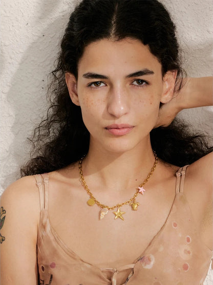 Sun ocean charm handmade pendant necklace - product image