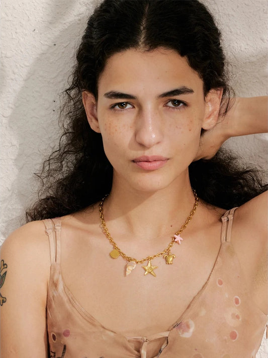 Sun ocean charm handmade pendant necklace - product image