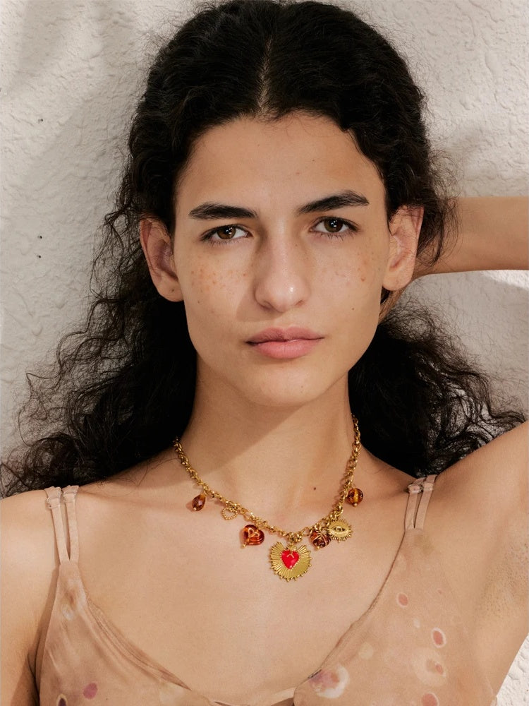 Sun ocean charm handmade pendant necklace - product image
